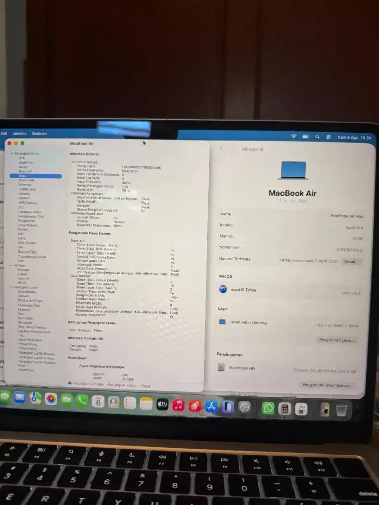 macbook air M4 13inch 16/256gb ex ibox Indonesia