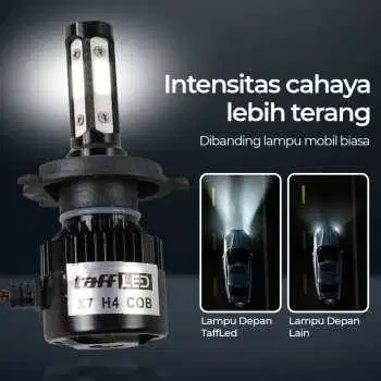 Lampu Depan Mobil LED COB Headlight Cool White H4 IP65 24W