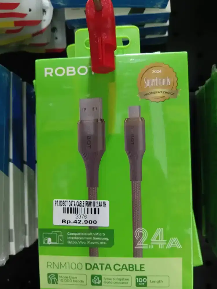 ROBOT DATA CABLE RNM100 2.4A 1M | ATLANTIS DAHSYAT