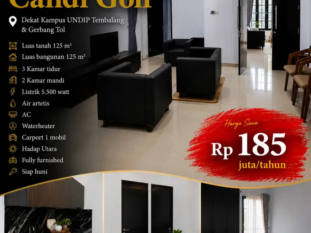 Graha Candi Golf, dekat UNDIP Tembalang dan gerbang tol, fully furnished, siap huni, Semarang