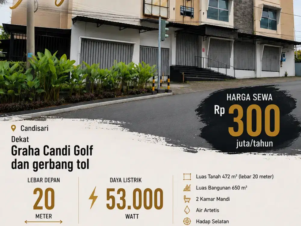 Jangli, strategis, Candisari, dekat Graha Candi Golf dan gerbang tol, Semarang
