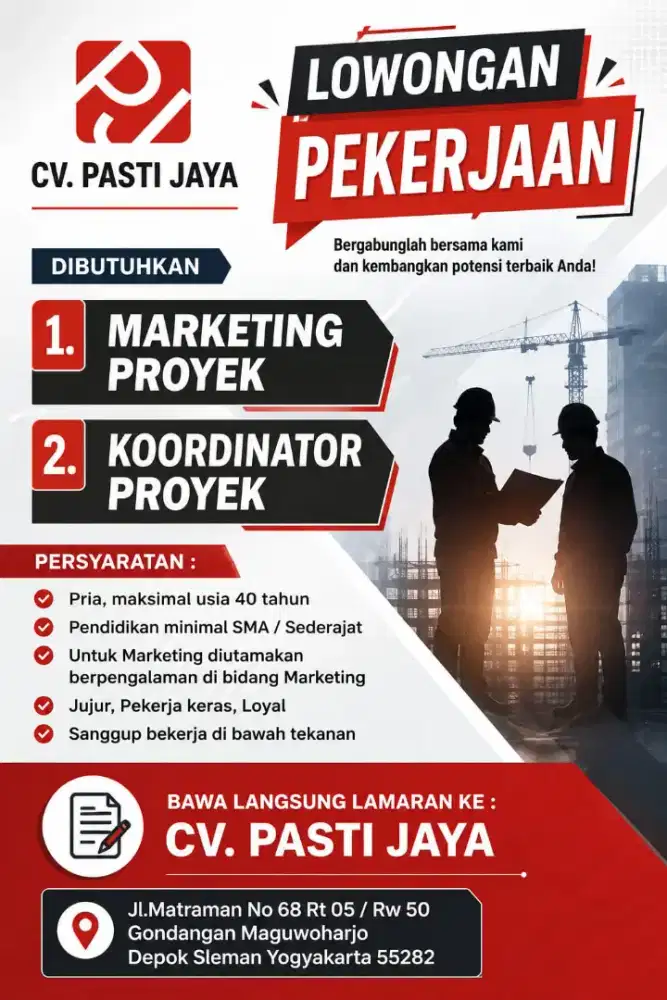 Lowongan Marketing Proyek & Koordinator Proyek
