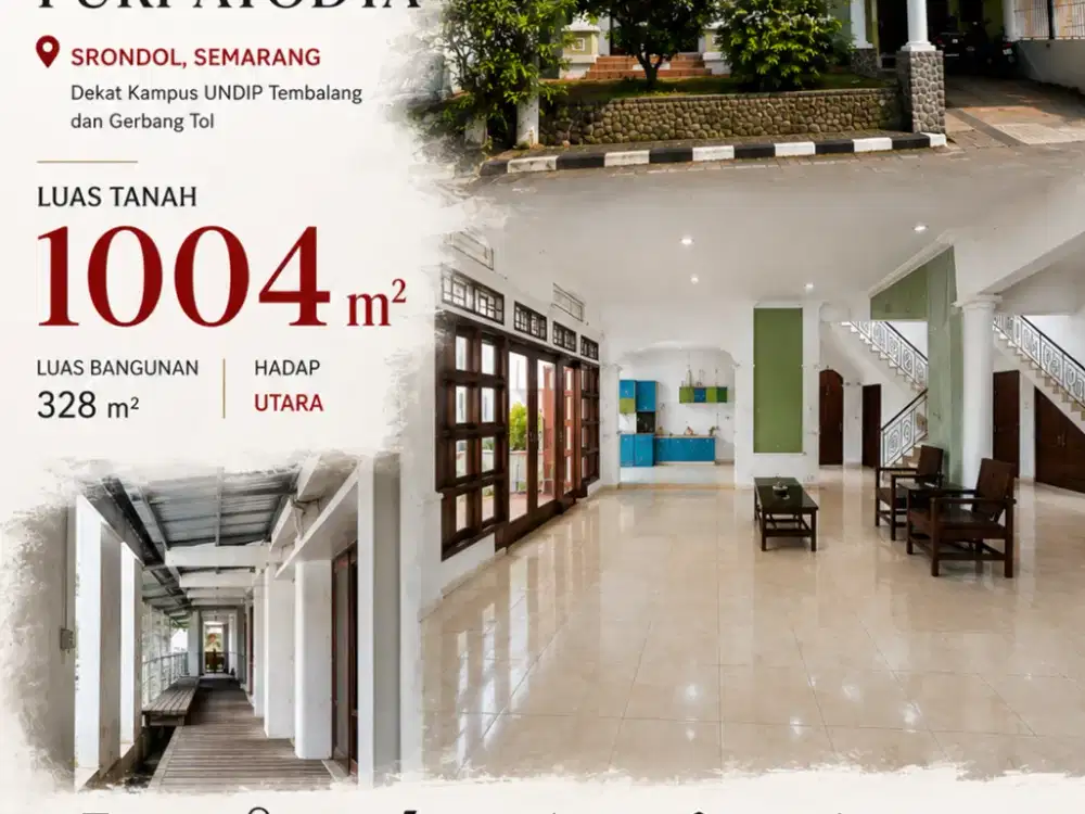 Puri Ayodya, Srondol dekat kampus UNDIP Tembalang dan gerbang tol, 1004m2, Semarang