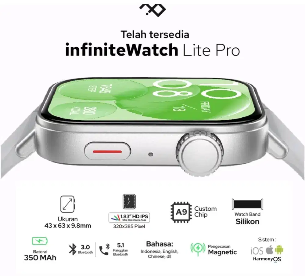 JUAL SMART WATCH INFINIX LITE PRO (Warna Putih)