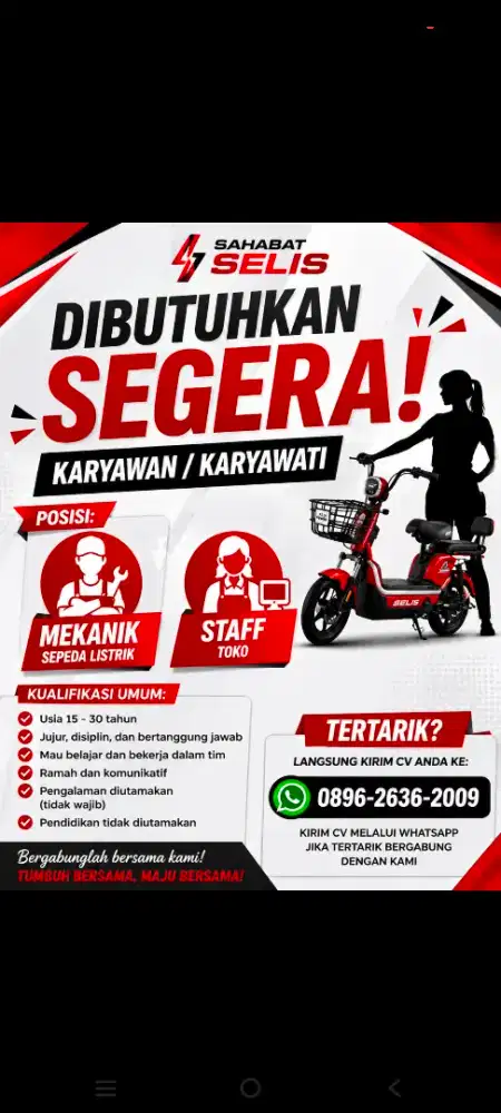 Cari admin live dan mekanik sepeda motor listrik