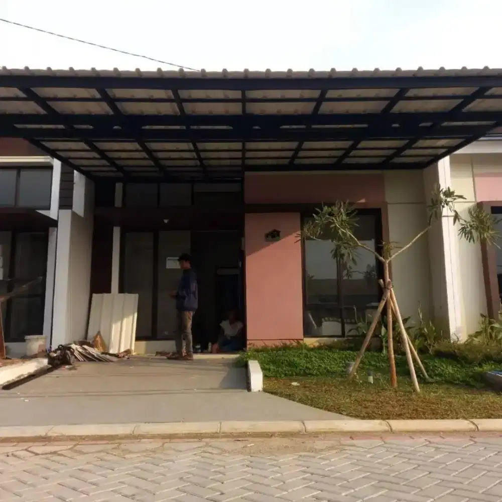 Kanopi alderon satu layer terpasang + cet