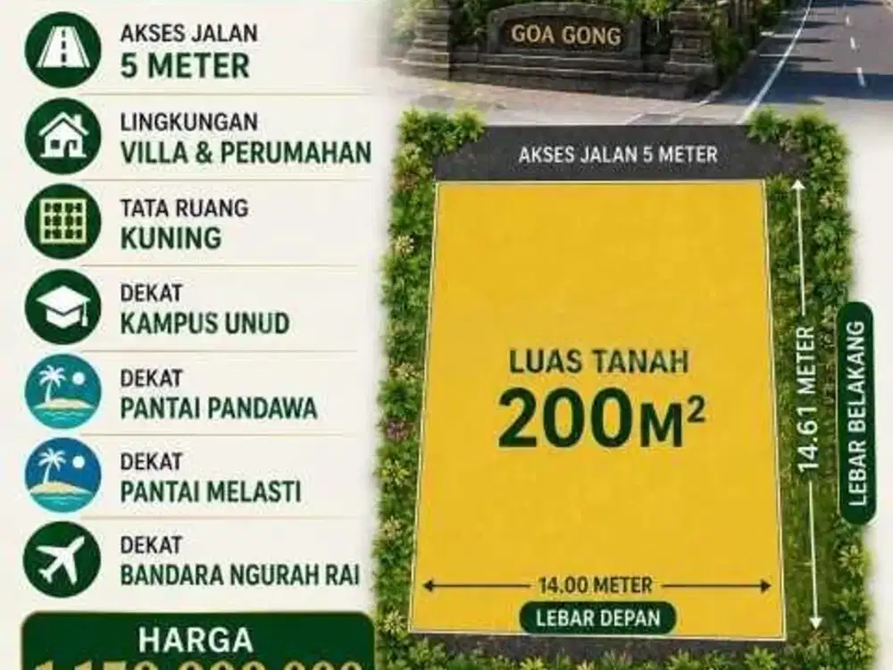 Dijual Tanah Strategis - Green Udayana Goa Gong