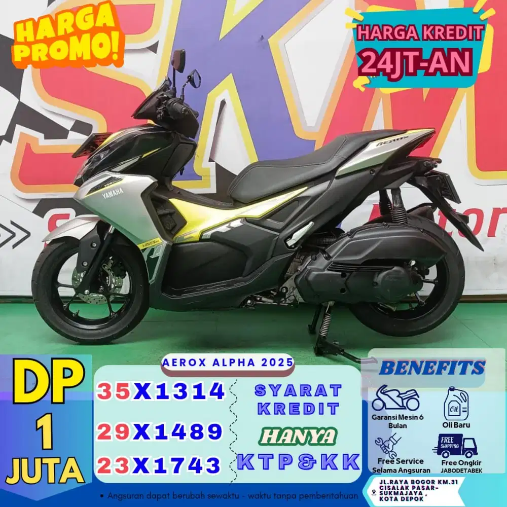 ( aerox tahun 2025 dp:1 juta servis gratis selama angsuran cash credit