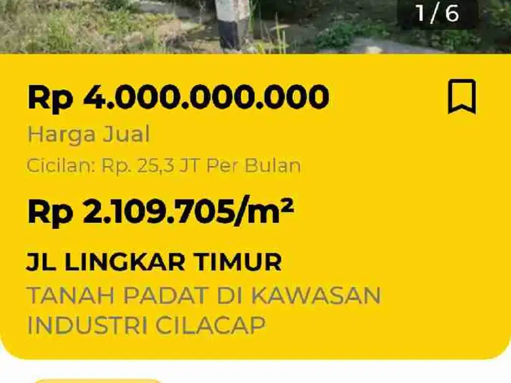 Tanah Di Jual deket LIK Cilacap