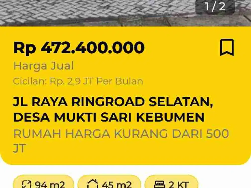 Di Jual Rumah di Perumahan Mukti Sari Kebumen