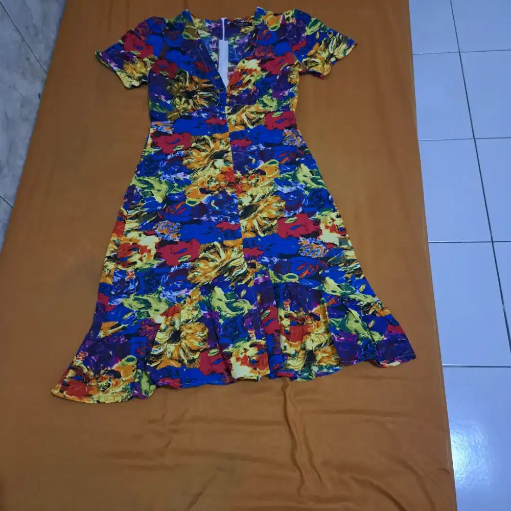 dress wanita bunga bunga