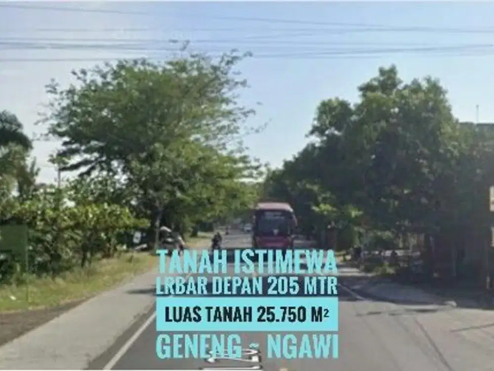 (L) Tanah Pekarangan LD 205 mtr, NOL Jl Raya Propinsi Madiun-NGAWI Mantapp
