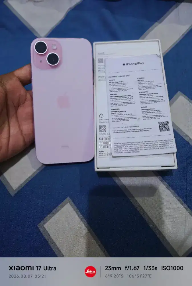 Iphone 15 Basic 128GB Fullset Like New Garansi