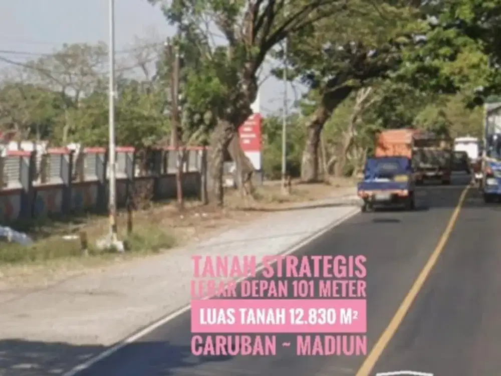 (Ba) Tanah LD 101 mtr, NOL Jalan Raya Propinsi MADIUN - Surabaya, Prospektif