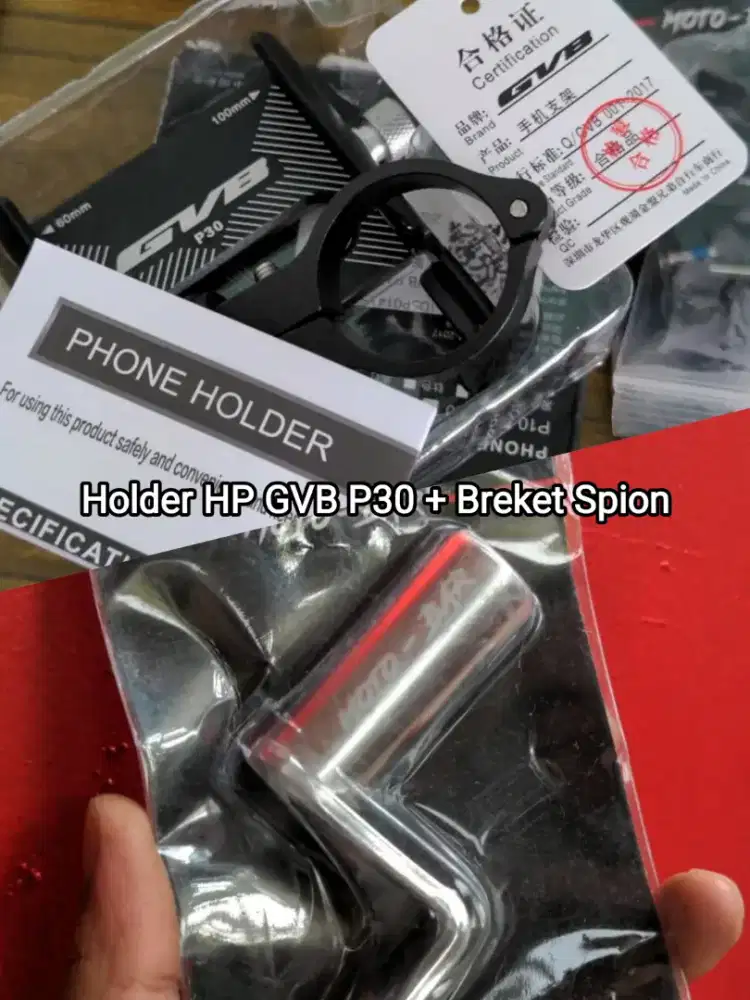 Jual Holder HP GVB + Breket Spion Motobar