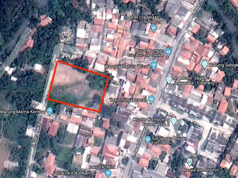Tanah Luas Lapang Cocok untuk Rumah Cluster, Rukost dan Sekolahan - Karangasih Cikarang Utara