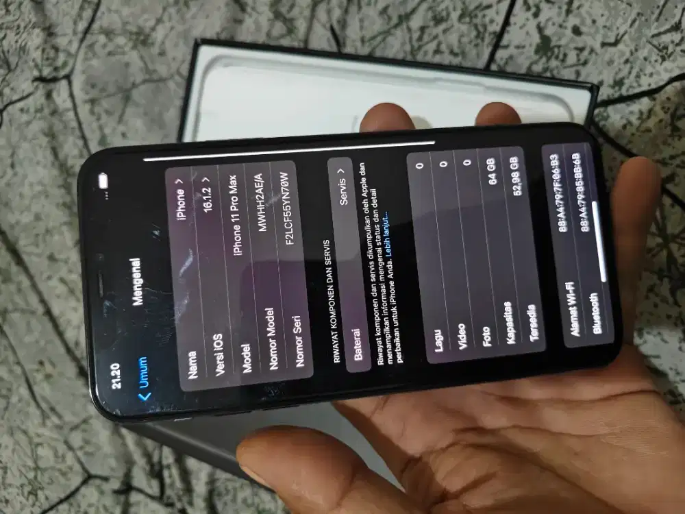 iphone 11 pro.max 64gb inter all operator mulus oryan semua fullset