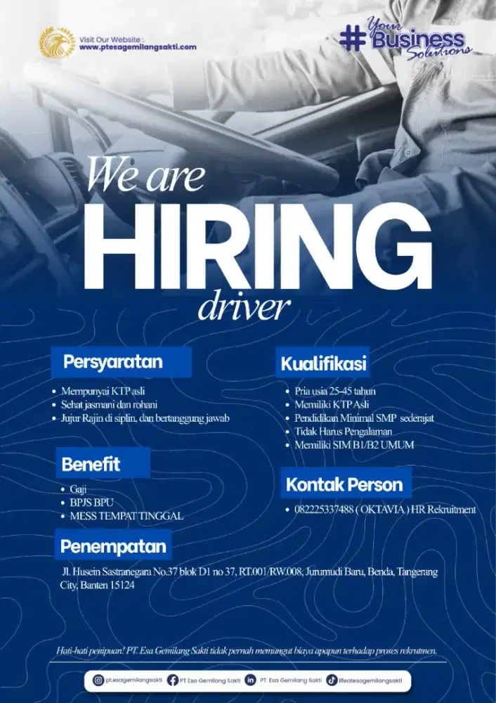 DRIVER JTS CARGO KOSAMBI TANGGERANG