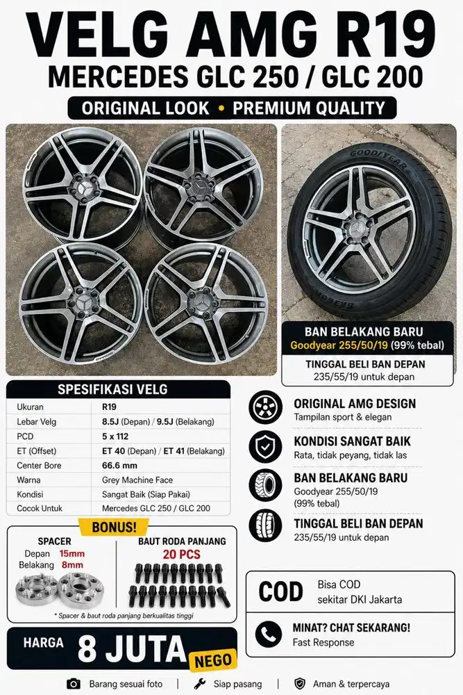GLC 250/ GLC 200 Velg AMG Mercy R19