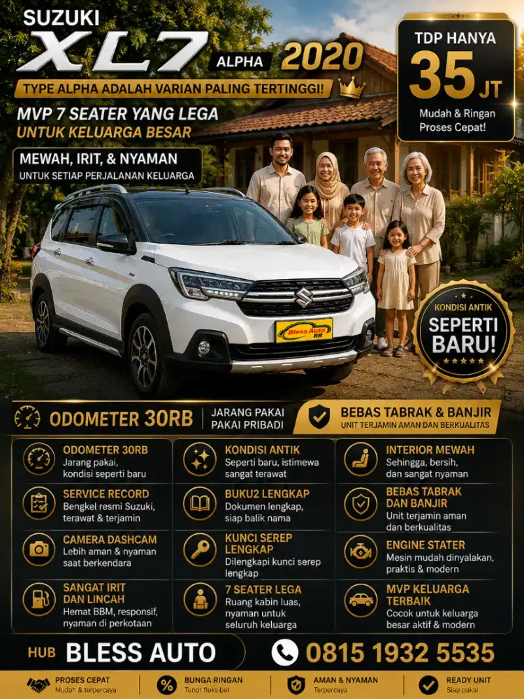 Suzuki xl7 alpha 2020 odo30rb dp35jt 2021 gx 2019 putih record resmi