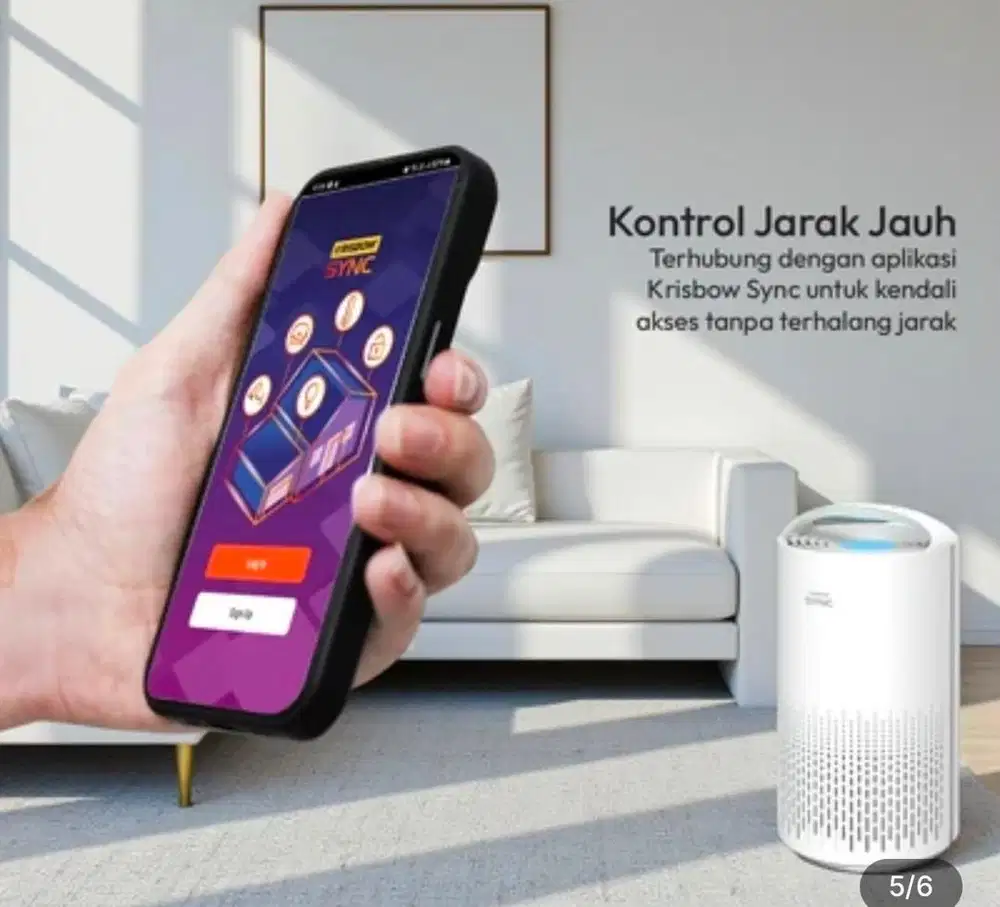 Krisbow Sync Smart Air Purifier -wifi - Thumbnail 5