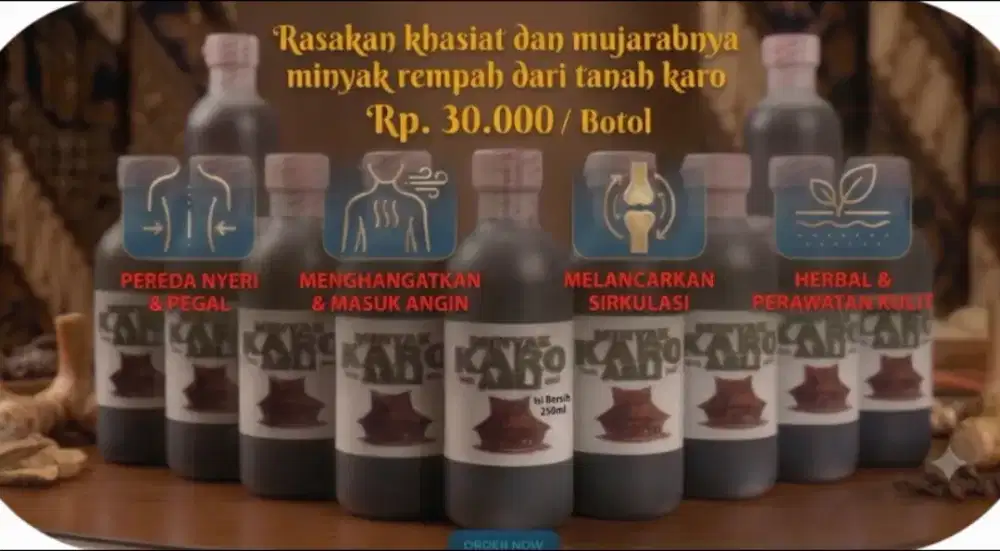 Minyak Karo Asli Segudang Manfaat