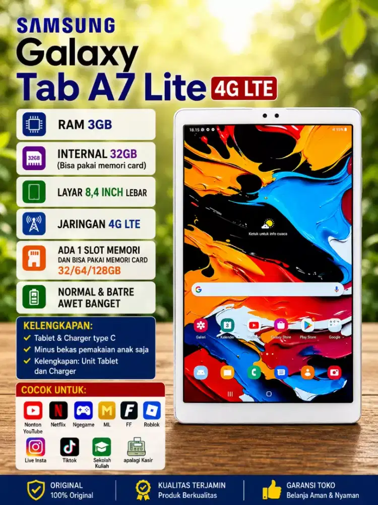 Samsung Galaxy Tab A7 Lite Ram 3/32GB 4G LTE