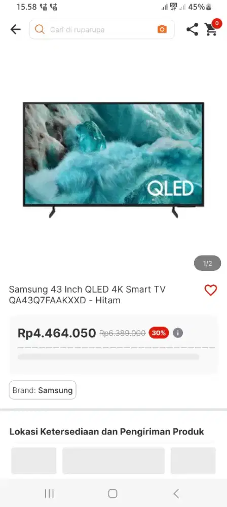 Tv samsung Qled series promoo agustus