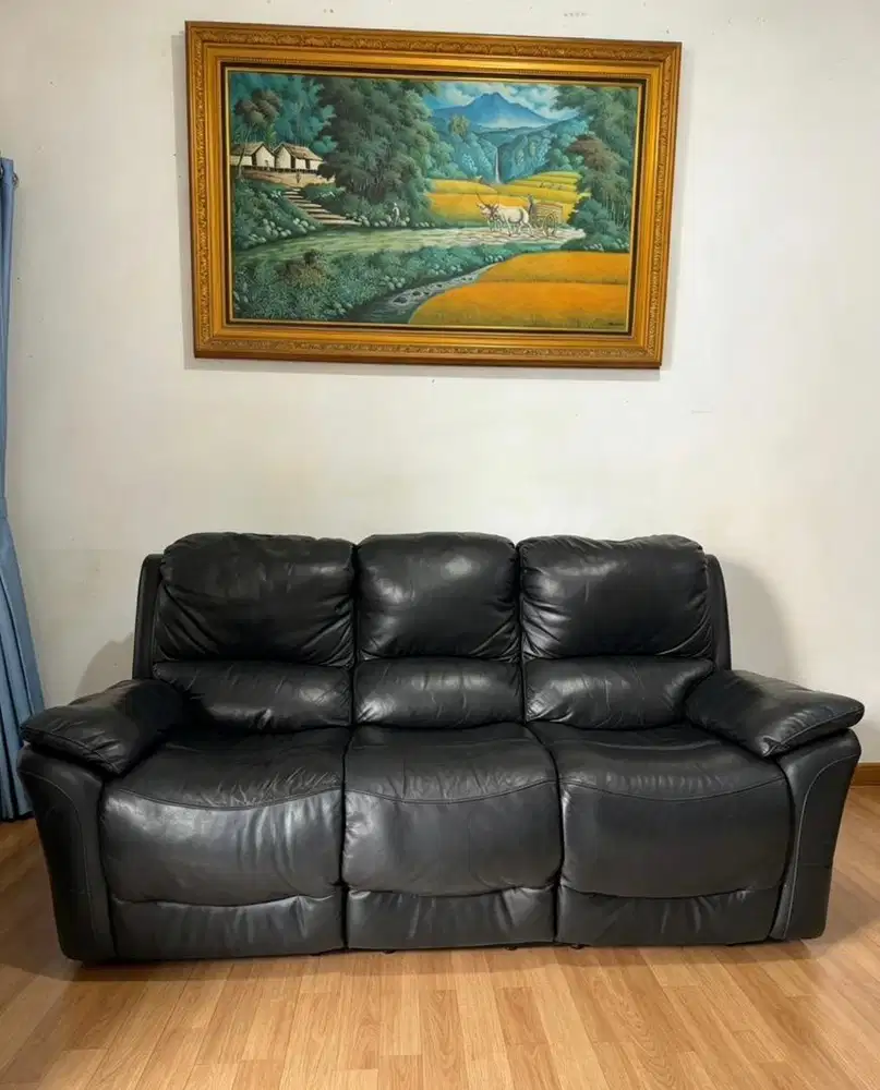 SOFA RECLINER CASABEL 3 SEATER FULL LEATHER GENUINE ( KULIT ASLI )