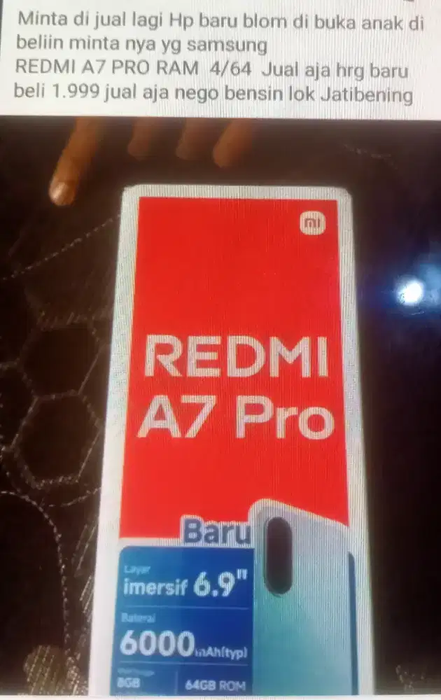 Redmi A7pro barang baru mah segel