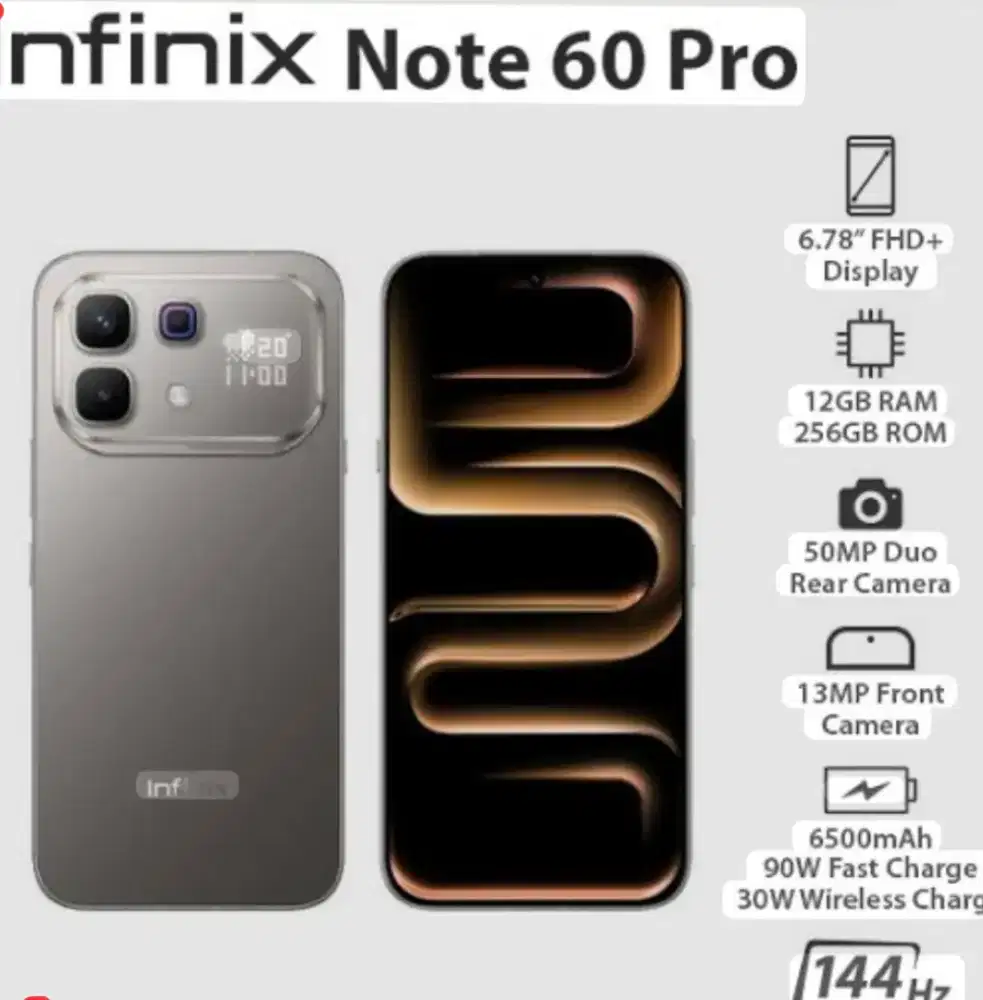 Infinik note 60 pro ram 12+12/256 fulset