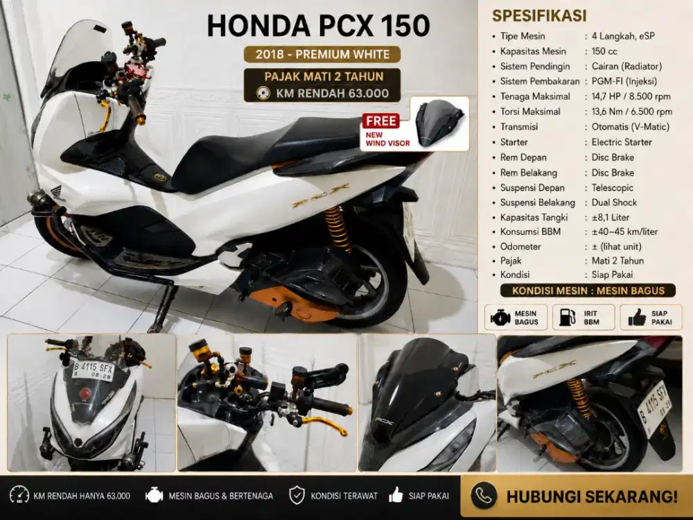 Dijual cepat Honda PCX 150 THN 2018