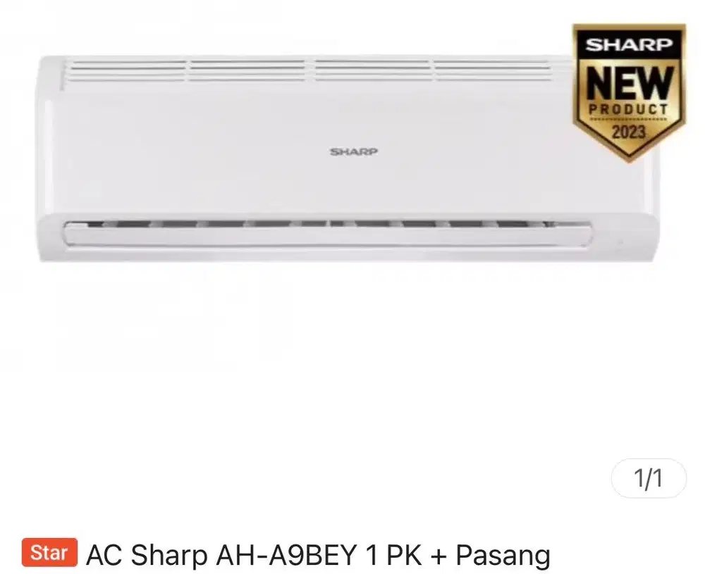 LIKE NEW AC SHARP 1PK AH-A09BEY