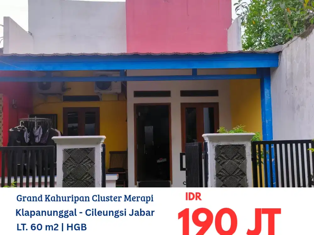 HFN0341 rumah 1 lantai SEMI FURNISH baik terawat Kuldesak di perumahan Grand Kahuripan Cluster Merapi, Klapanunggal, Cileungsi, Jawa Barat