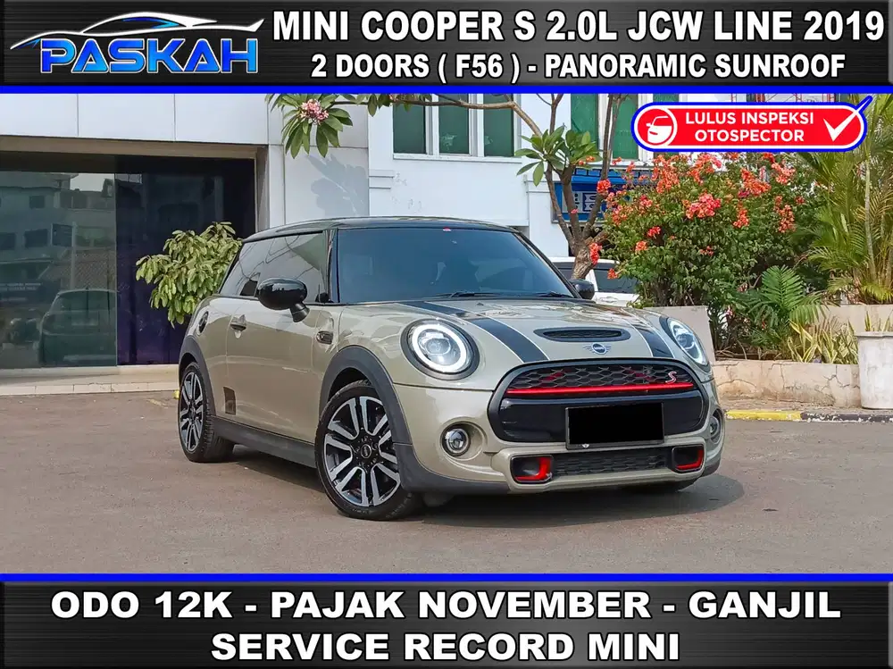 Sunroof Odo12K BUNGA 5% Ganjil Mini Cooper S 2.0 JCW Line 3 doors 2019