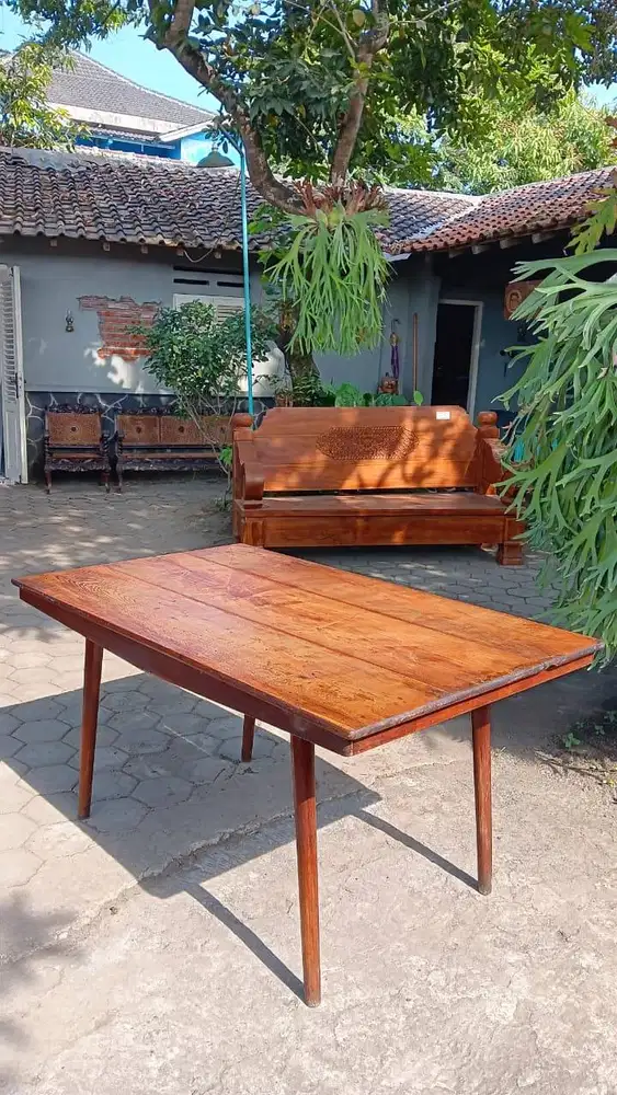 Meja Makan Jengki Jati Bekas Lawas Jadul Kuno Langka Jadoel Klasik