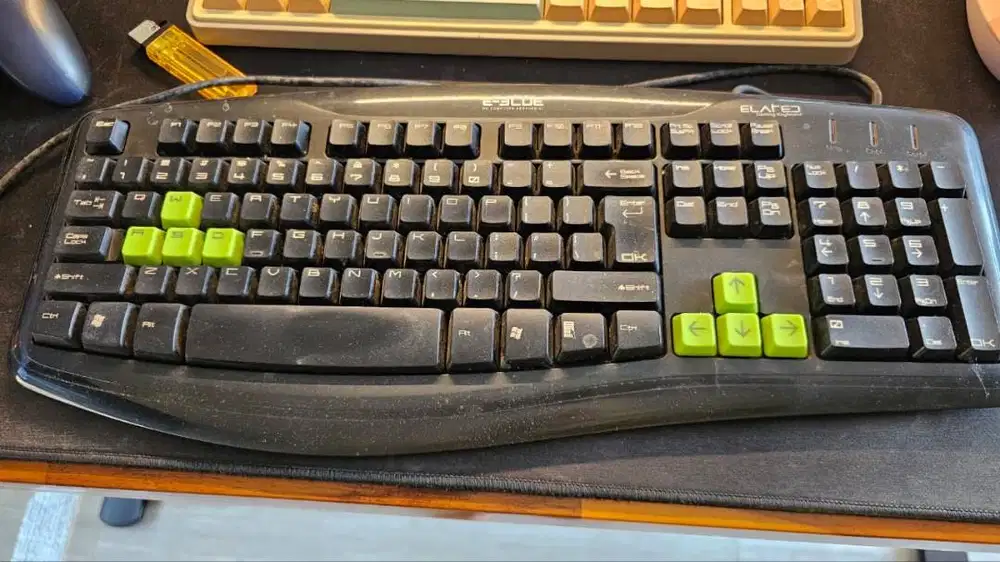 Keyboard Gaming E-Blue Elated (WUSB/USB) - Tombol WASD & Arrow Hijau