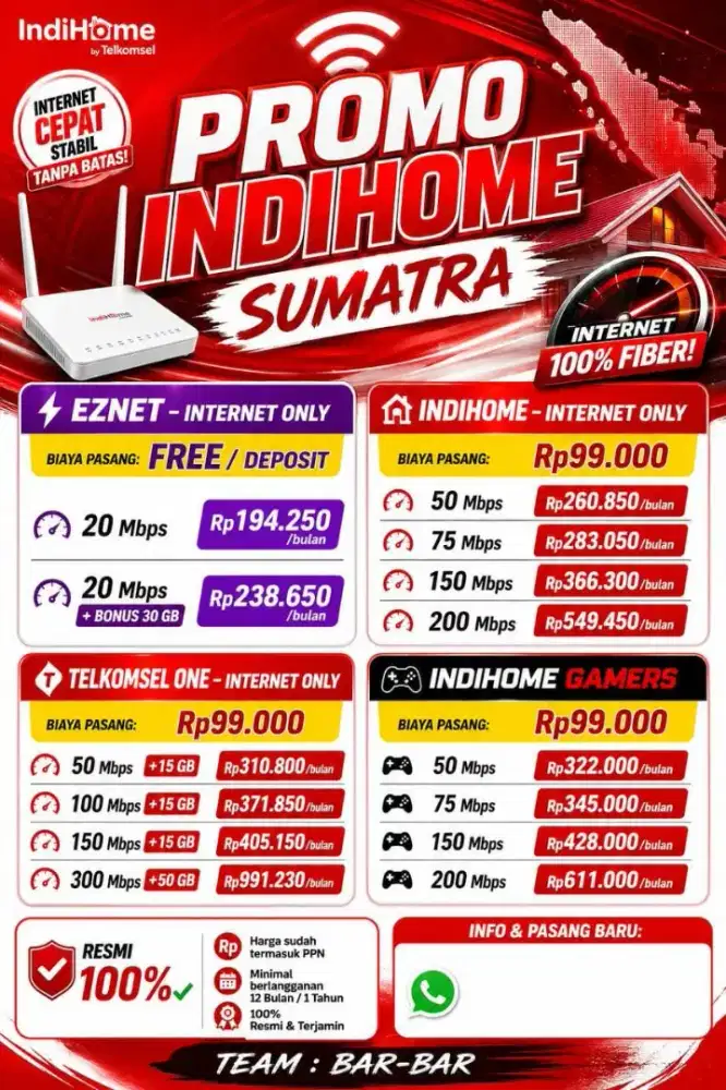 Melayani pemasangan wifi indihome medan