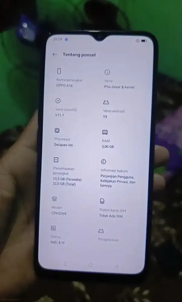 Oppo a16 Ram 3/32 Batangan aja