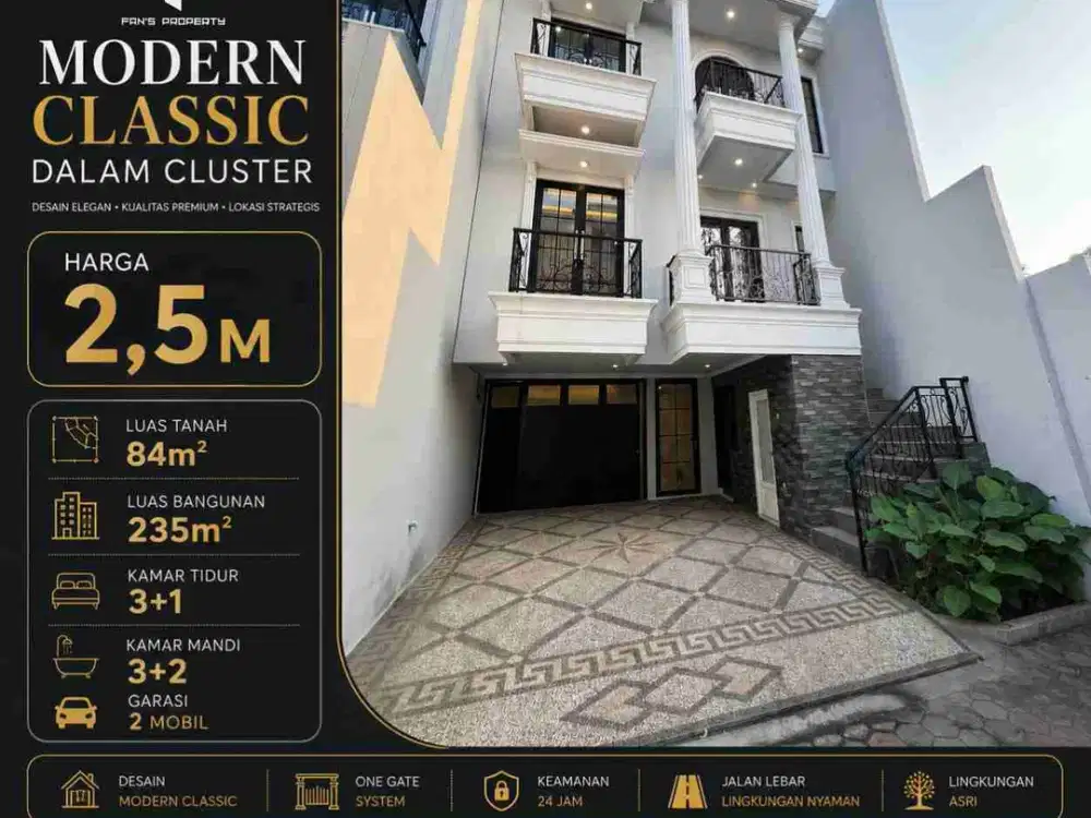 RUMAH CLASSIC MODERN DALAM CLUSTER DI JAGAKARSA JAKSEL