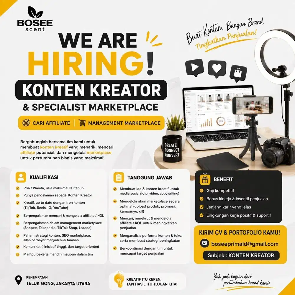 KONTEN KREATOR & SPESIALIS MARKETPLACE ( KHUSUS BERPENGALAMAN )