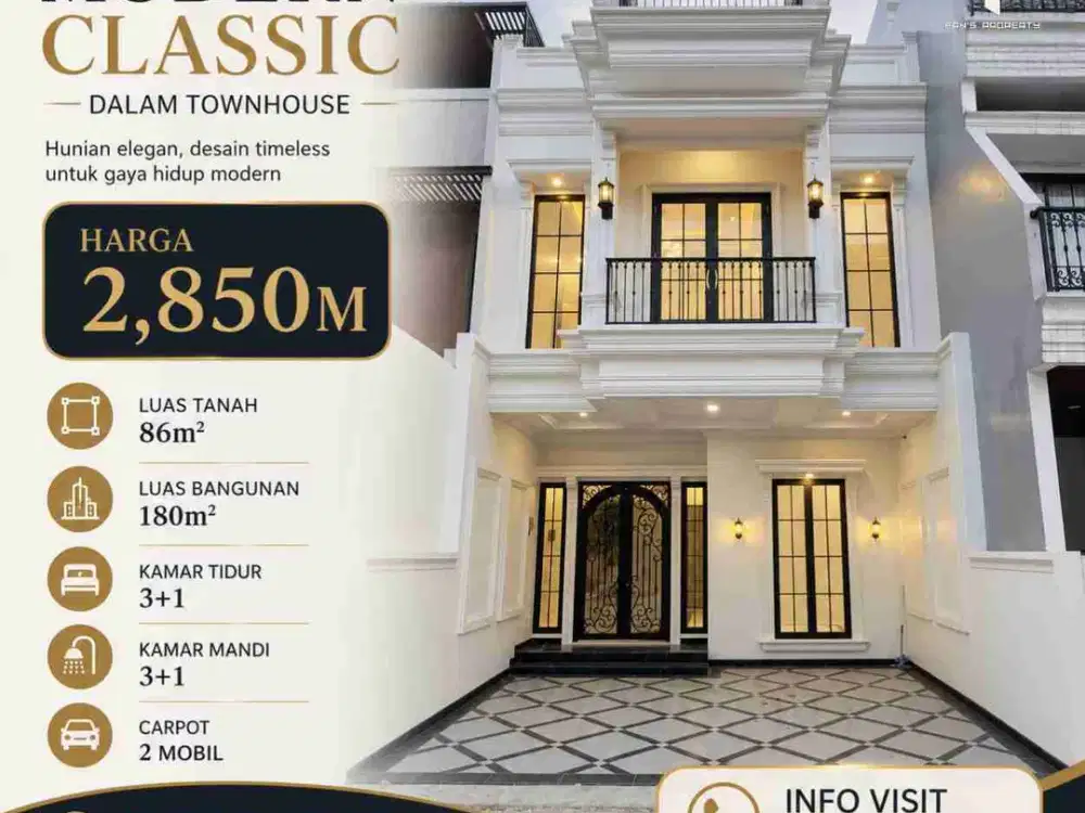 RUMAH CLASSIC MODERN DALAM TOWNHOUSE DI JAGAKARSA JAKSEL.
