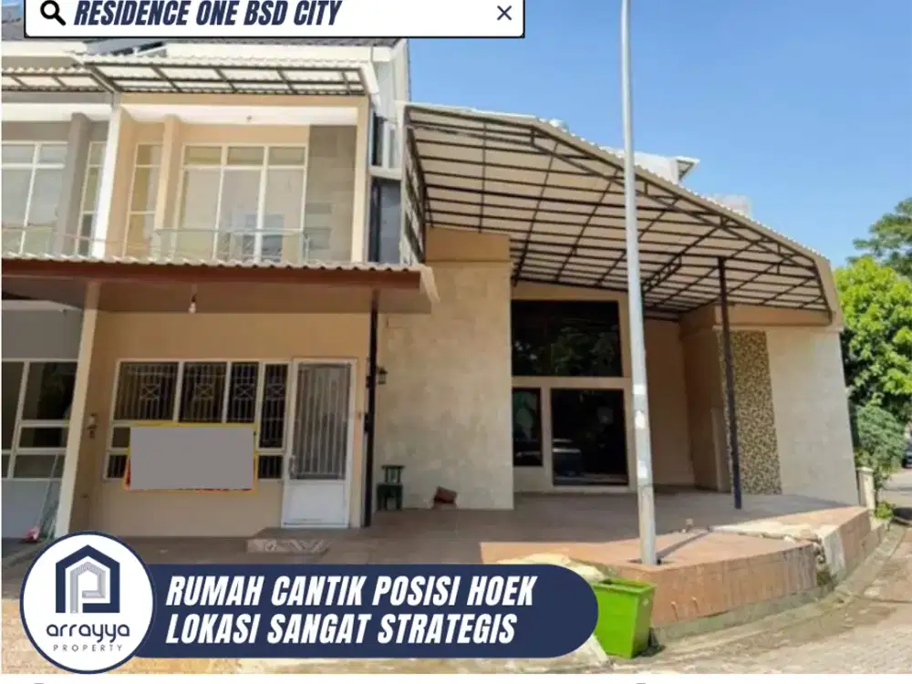 DIJUAL RUMAH CANTIK 2 LANTAI POSISI HOEK DI RESIDENCE ONE BSD (ENB393)