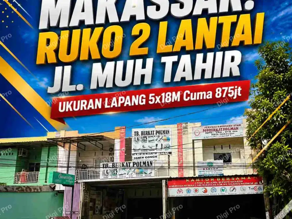 DIJUAL RUKO 2 LANTAI UKURAN 5x18M: LOKASI STRATEGIS & SIAP PAKAI