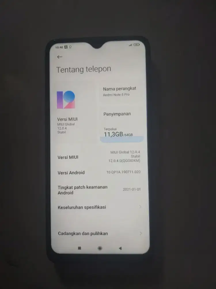 JUAL HP REDMI NOTE 8 PRO Ram.6/64 NORMAL Batangan (595K)