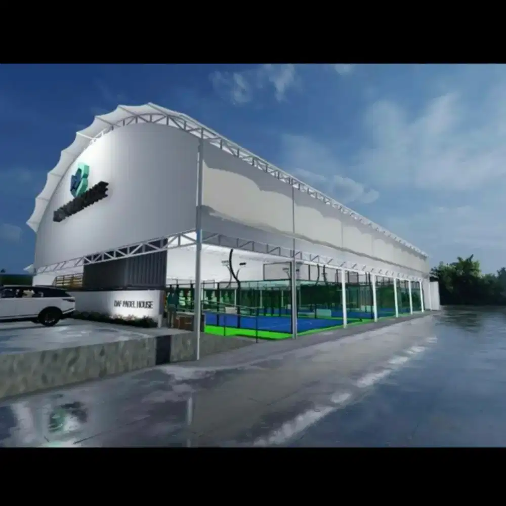 Canopy Membrane. Kanopi Membran. Atap membrane Padel Lapangan Olahraga