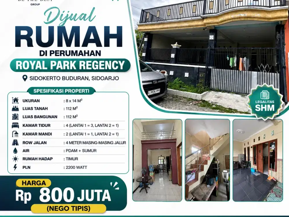 BUDURAN – LUAS 112 M2!! RUMAH DIJUAL DI PERUM ROYAL PARK REGENCY – UTARA ALUN ALUN SIDOARJO