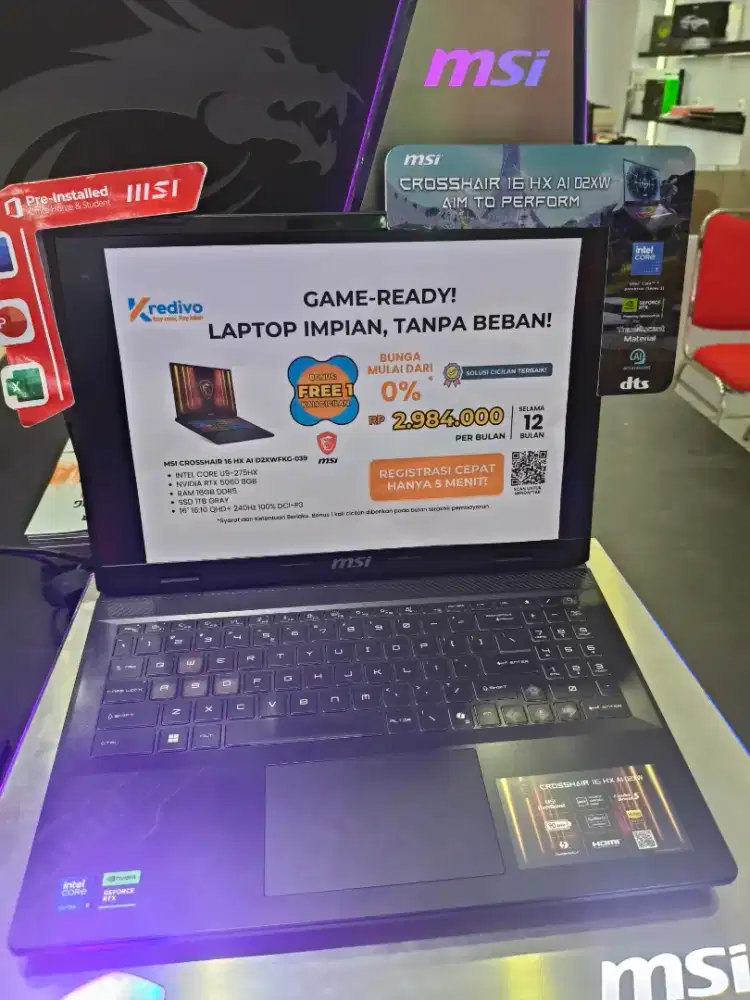 Laptop gaming MSI bisa kredit syarat KTP asli bisa tanpa DP