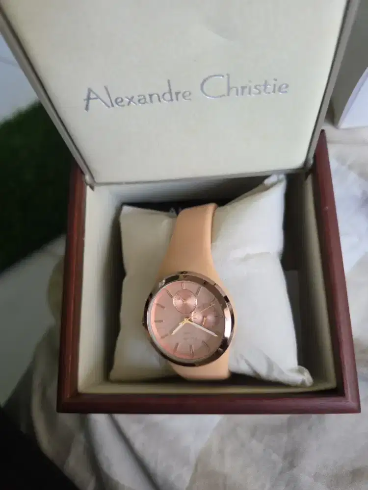 jam tangan Alexandre Christie 2663 BF warna Cream ASLI