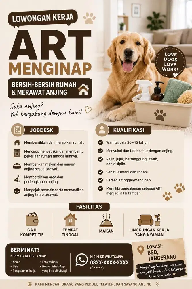 ART menginap / pembantu rumah tangga